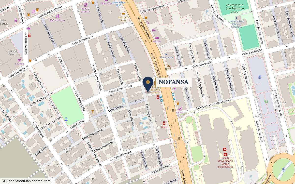 Mapa de la oficina de Nofansa en Calle Pepe Hillo, Granada